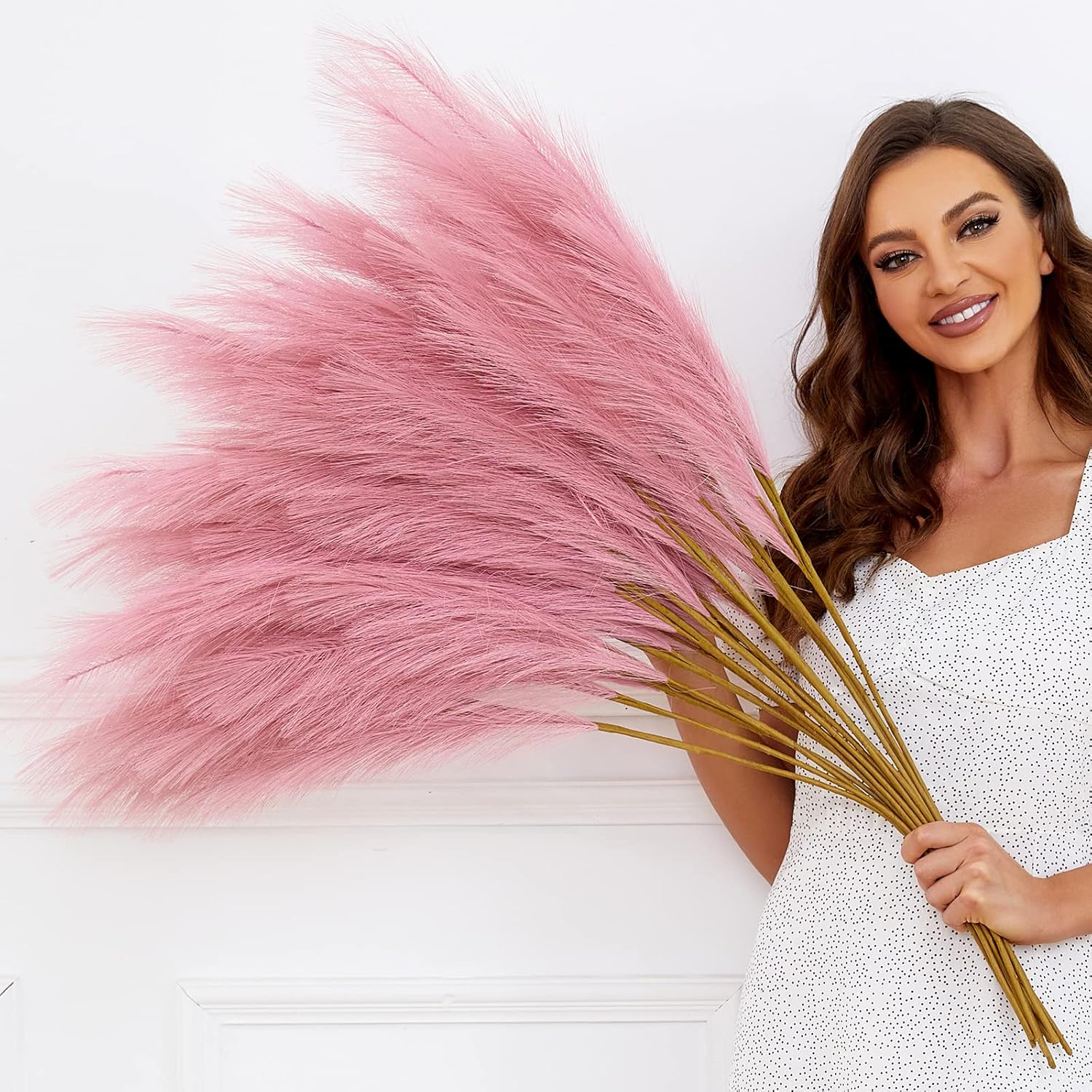 Dried & Preserved Flora - FOTEEWL 8 PCS Faux Pampas Grass Decor 38