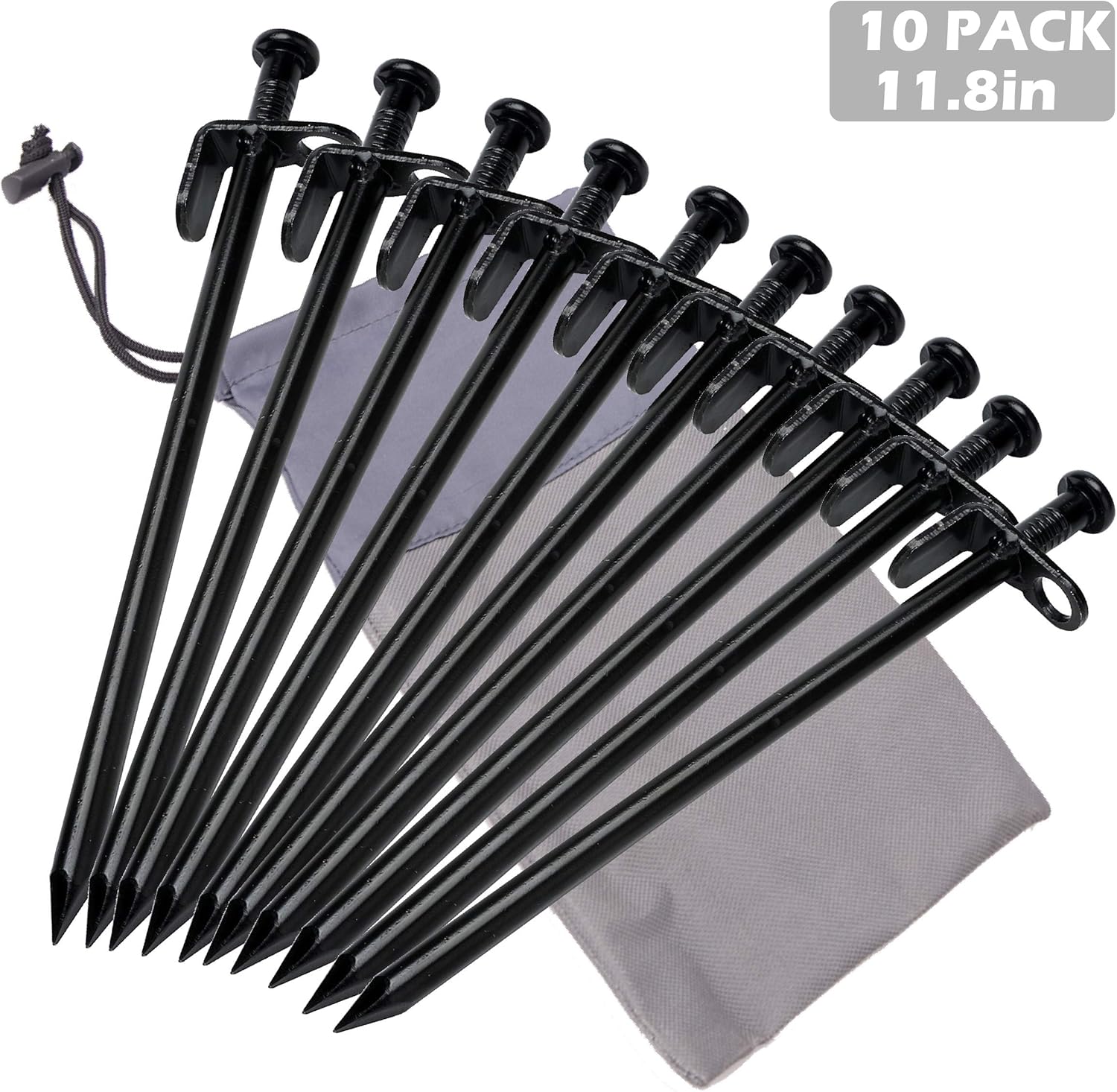 TRIWONDER Burly Steel Tent Stakes Heavy Duty Solid Stakes Footprint