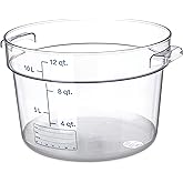 Carlisle FoodService Products Storplus Round Food Storage Container with Stackable Design for Catering, Buffets, Restaurants, Polycarbonate (Pc), 12 Quart, Clear