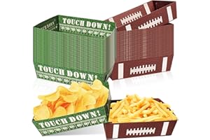 Actilize 50 Pcs Football Party Decorations, Disposable Football Paper Snack Trays, Large Serving Boats for Super Bowl Party, Birthday, Tailgate & Sports Theme Events – 2 Designs