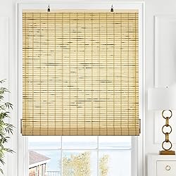 LazBlinds Cordless Bamboo Blinds, Roll Up Shades