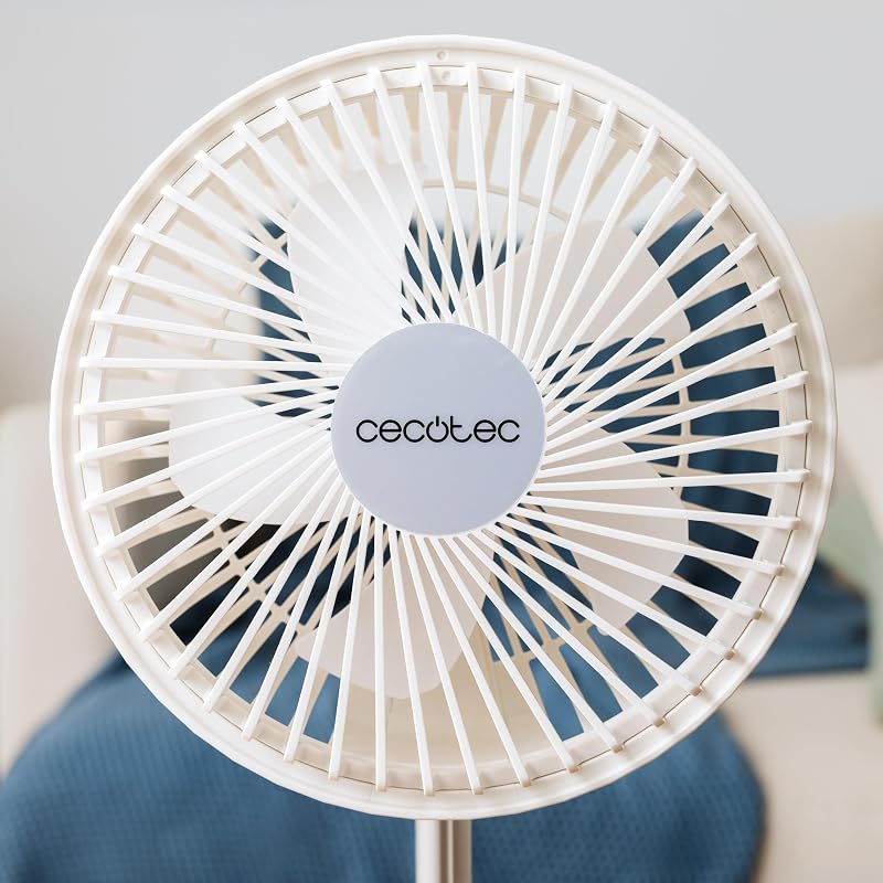 Ventilador Portátil Plegable 800 FoldAir Portable. Batería 7200mAh, Diseño Extensible y Ajustable, 5 Aspas Aerodinámicas, 8 Pulgadas, 3 Velocidades, Fácil Control