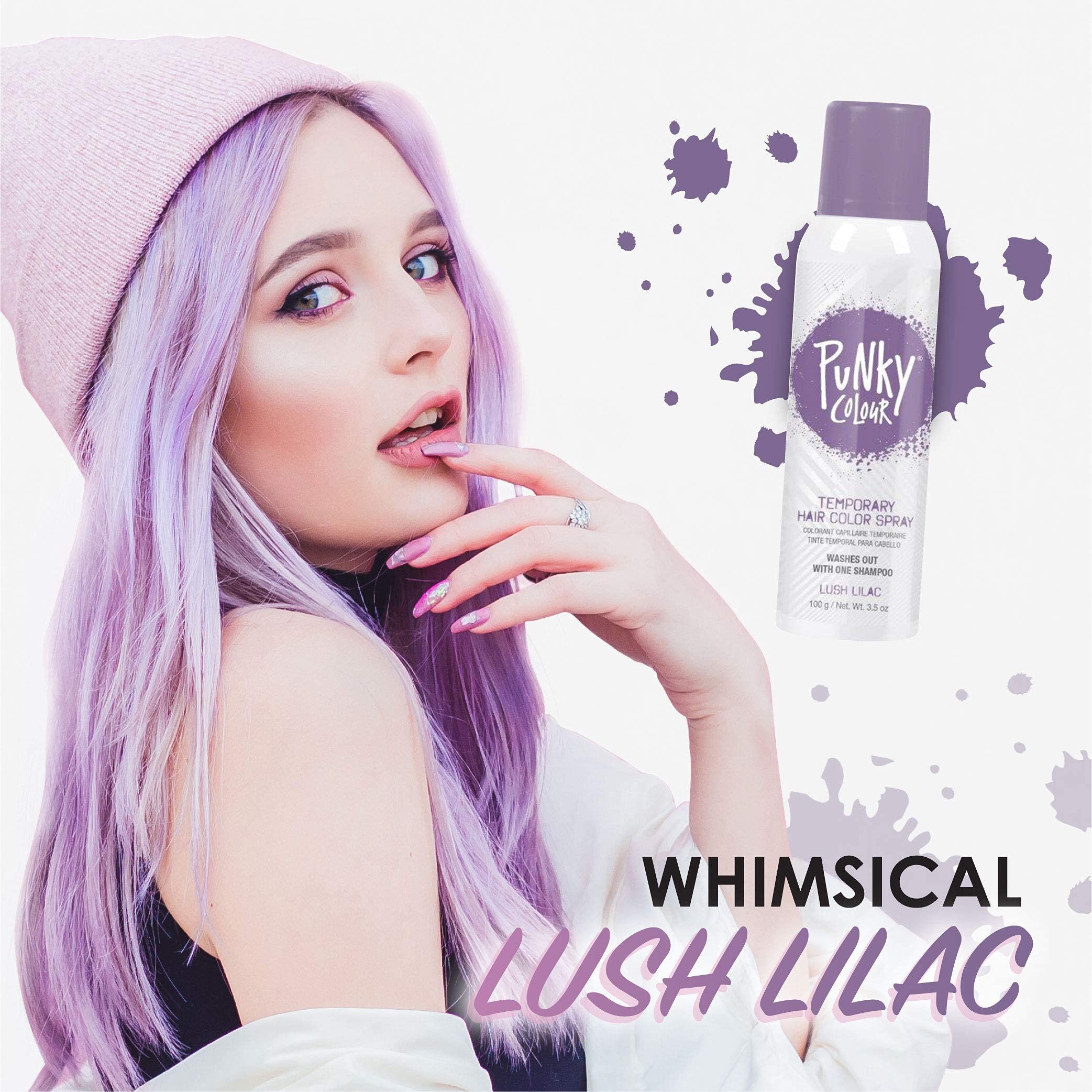 Punky Pastel Temporary Hair Color Spray, Lush Lilac, 3.5 Oz, 1Pack on