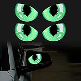 TOMALL 2 Pair 3D Stereo Reflective Eyes Stickers for Car Rearview Mirror Auto Strong Reflective Cat Eyes Waterproof Funny Decals for Truck SUV Car Body Window Bumper Motorcycle Decoration (Green)