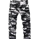 BOJIN Men's Cargo Pants Casual Military Army Camo Relaxed Fit Cotton Combat Camouflage Cargo Work Pants with 8 Pockets