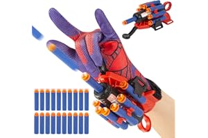 Gokbuy Spider Gloves Man Web Shooter Toy with Wrist, Spider Launcher Gloves Cosplay Toy Set for Kids