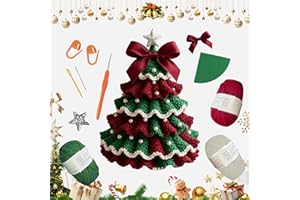 Christmas Tree Crochet Decorations Kit, DIY Christmas Patterns Yarn Craft Knitting Kit for Beginners, Handmade Holiday Orname
