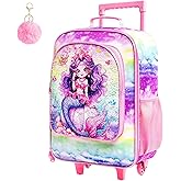TXHVO Girls Suitcase, 18" Kids Carry on Luggage With Wheels, Mermaid Suitcases for Toddler Children(Pink)
