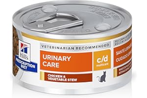 Hill's Prescription Diet c/d Multicare Urinary Care Chicken & Vegetable Stew Wet Cat Food, Veterinary Diet, 2.9 oz Cans, 24-Pack