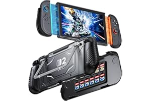 FYOUNG Dockable Protective Case for Nintendo Switch 2 with Hard PC Front Cover, Adjustable Kickstand, 12 Game Card Slots, TPU