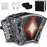 Accordions 31 Key 12 Bass Diatonic F/B/E Accordion Carry Kit (Gray) | Rich Timbre;Airtight Bellows;Sensitive Buttons;Hand-Tuned Reeds;Full Accessories
