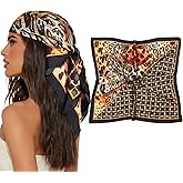 AWAYTR 27.5” Square Satin Head Scarf Hair Scarf for Women's Hair Silk Bandana for Women Silk Head Wrap for Sleeping
