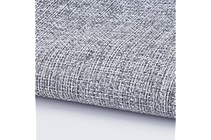 letsinstyle Grey Speaker Grill Cloth, 19.7 x 57.5 inch Linen Stereo Mesh Speaker Fabric, Mesh Breathable Replacement Cover fo