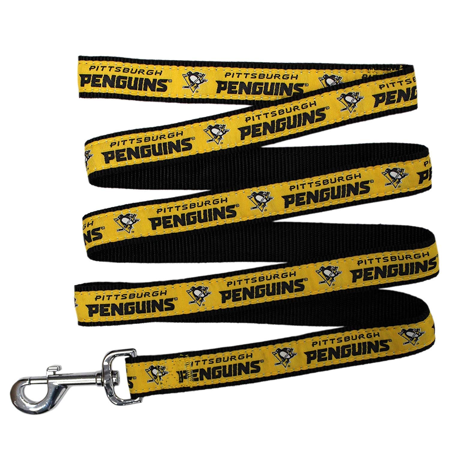 Pets First NHL Pittsburgh Penguins Leash for Dogs & Cats, Medium. - Walk Cute & Stylish! The Ultimate Hockey Fan Leash!, Medium (4 ft Long x 0.62 in Width) (PEN-3031-MD)