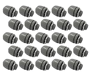 Sealproof 1/2-Inch 25 Pack Nonmetallic Liquid Tight Straight Conduit Connector Fitting, UL Listed, 1/2" Dia