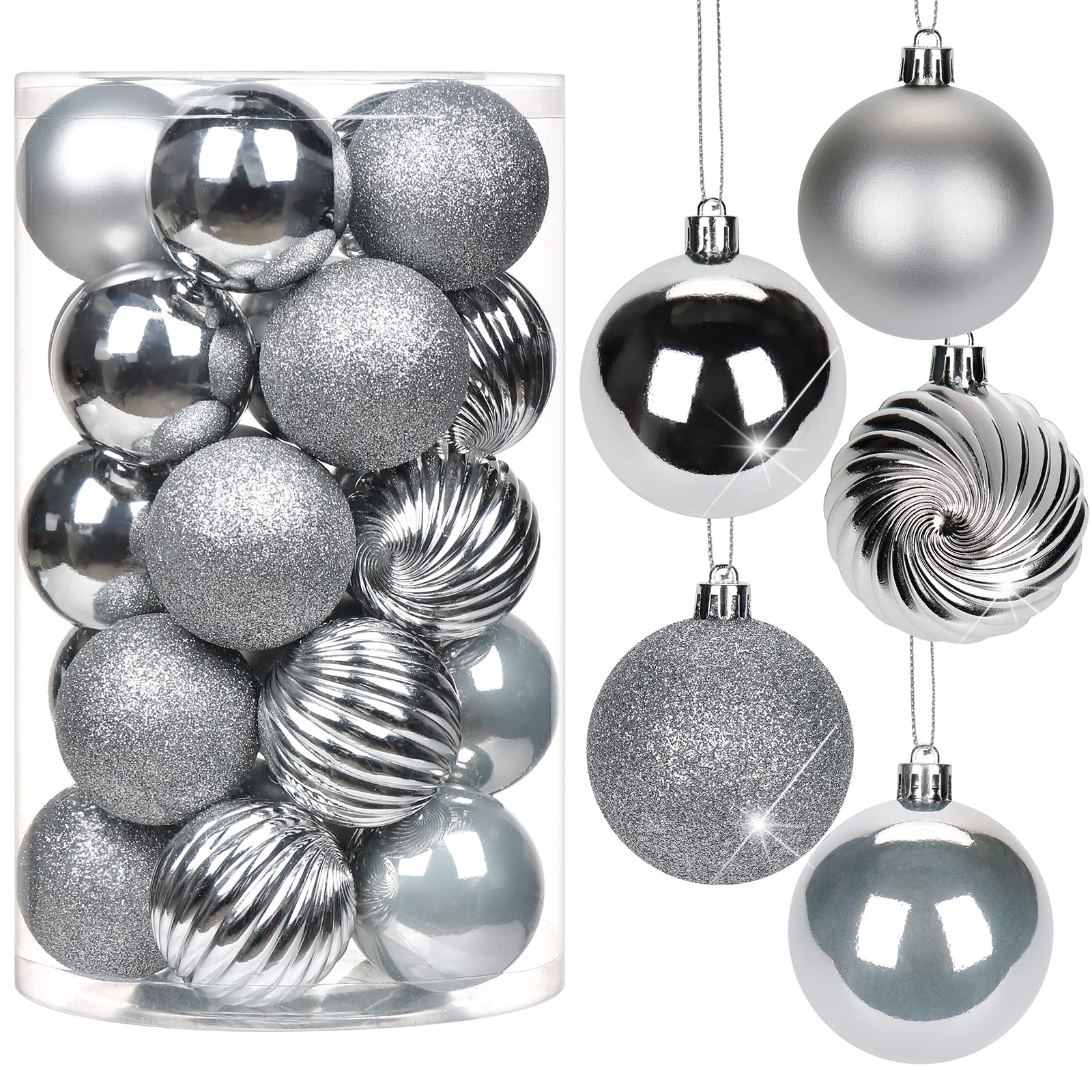 Briful 25PCS 6CM Christmas Baubles, Christmas Tree Decorations Xmas Hanging Ornaments Small Shatterproof Balls for Home Festival Gifts Xmas Decorations