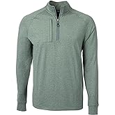 Cutter & Buck mens Cutter & Buck Adapt Eco Knit Heather Mens Quarter Zip Pullover