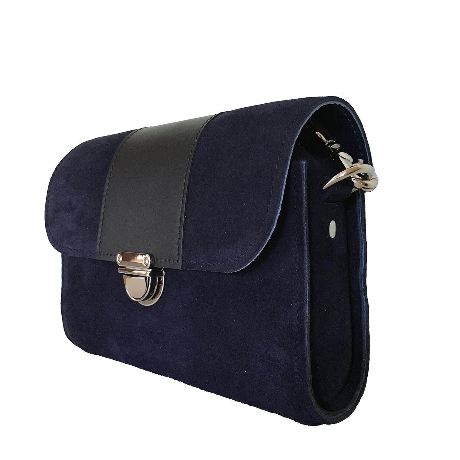 navy blue suede handbags uk