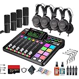 RODE RODECaster Pro II + 4x Headphones + 4x Podcast Microphone + 64GB Micro SD Memory Card + Mic Arm Stand + 2x USB-C + More (Bundle)