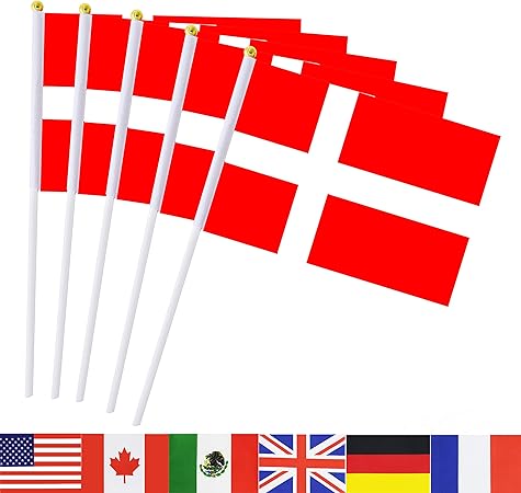 Amazon Com Tsmd Denmark Stick Flag 50 Pack Hand Held Small
