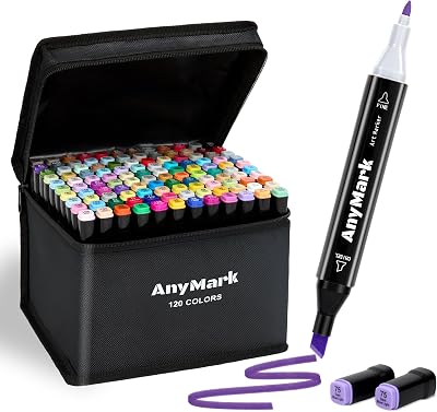 Alkohol Marker, 120 Farben Alcohol Marker mit Meißel- & Feinspitzen