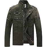 WenVen Men's Military Jacket Fleece Lined Winter Puffer Coat Cotton Windbreaker Parka