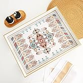 Omuriko Rectangle Plastic Serving Tray with Handles, Elegant Decorative Tray for Coffee Table, Ottoman, Living Room, Kitchen, and Outdoor Use. 12"*16"*1.6" D