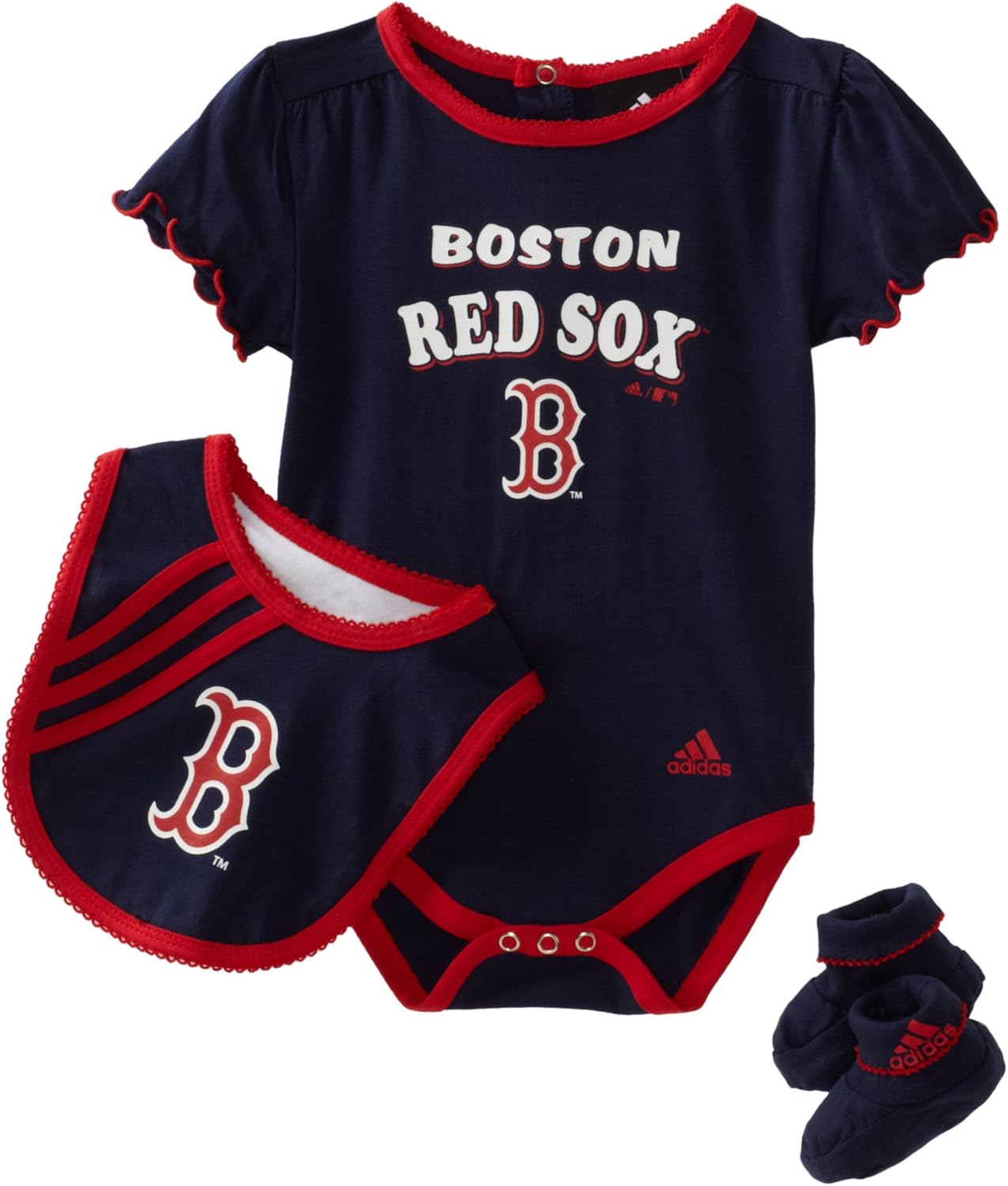 Amazon.com: MLB Infant Boston Red Sox Girls Team Color Bib & Bootie Set ...