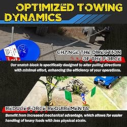 YATOINTO 2 Ton Snatch Block with Swivel Hook for