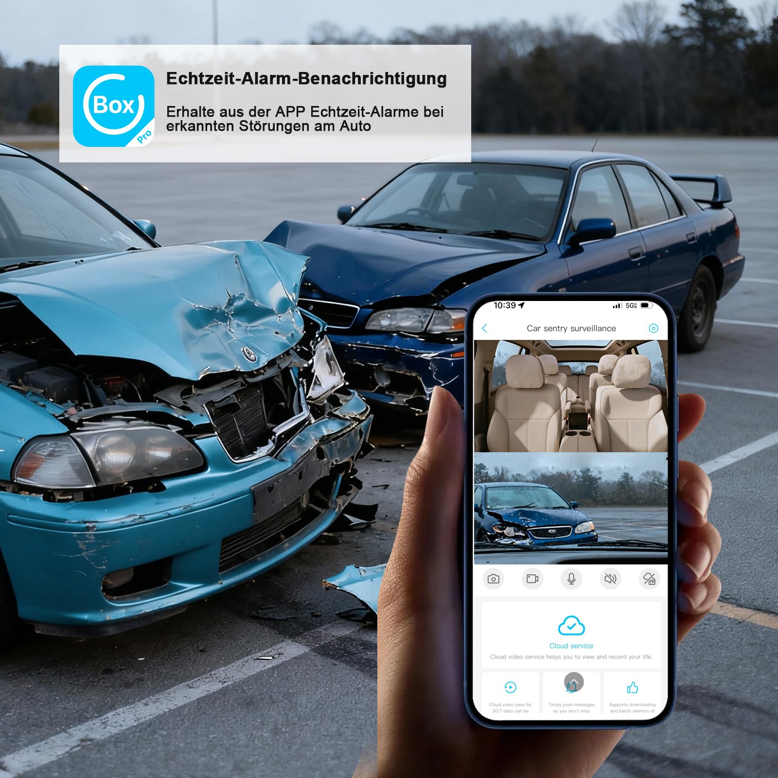 LAMTTO 4G LTE Dashcam Auto Sicherheitskamera für Diebstahl, GPS Tracker für Sicheres Fahren, Fern-Live-Ansicht Auto Überwachungskamera mit APP Alarmen & Cloud, Parküberwachung für Flotten & Familien 3