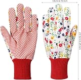 Firtink 3 Pairs Women Gardening Gloves Floral Elastic Cuffs Garden Work view 2