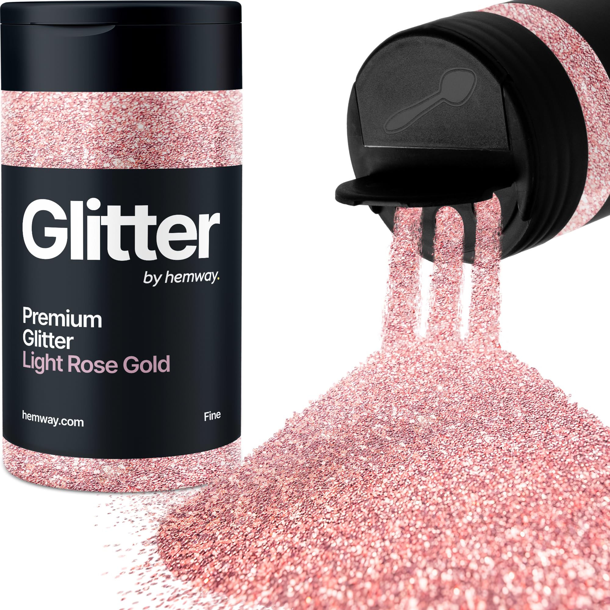 Light Rose Gold Glitter Shaker, 130g Fine Glitter, Crafts 1/64" Metallic Flake Light Rose Gold Sequins, Resin & Epoxy Crafts, Decorating, Halloween, Christmas Nail, Face, Hemway