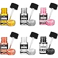 Edible Glitter Paint Set - 6 Colors Metallic Edible Cake Paint for Cake Decorating, Baking, Cupcakes, Candy - Food Grade Shimmer Art Decorative Paint Liquid Luster Dust for Cookie, Fondant, Donuts