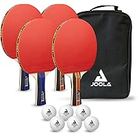 JOOLA Ping Pong Paddle Set with Ping Pong Balls & Carrying Case - Set of 4 Table Tennis Paddles - Advanced Ping Pong Rackets