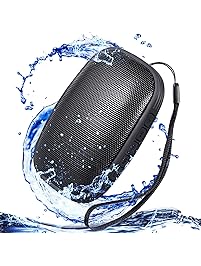 Waterproof IPX5 Portable Bluetooth Speakers, Water Resistant Wireless Speaker with 24 Hour Playtime Superior Sound and Enhanced Bass for Indoor/Outdoor(Black)
