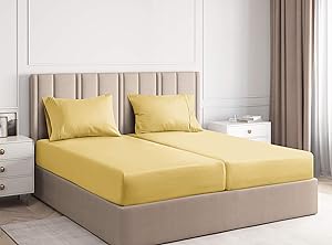 Split King Sheets for Adjustable Beds - Split King Adjustable Bed for Adjustable Mattress - Split King Sheet Sets for Adjustable Beds Deep Pocket - Deep Pocket Split King Sheets - Adjustable Sheets