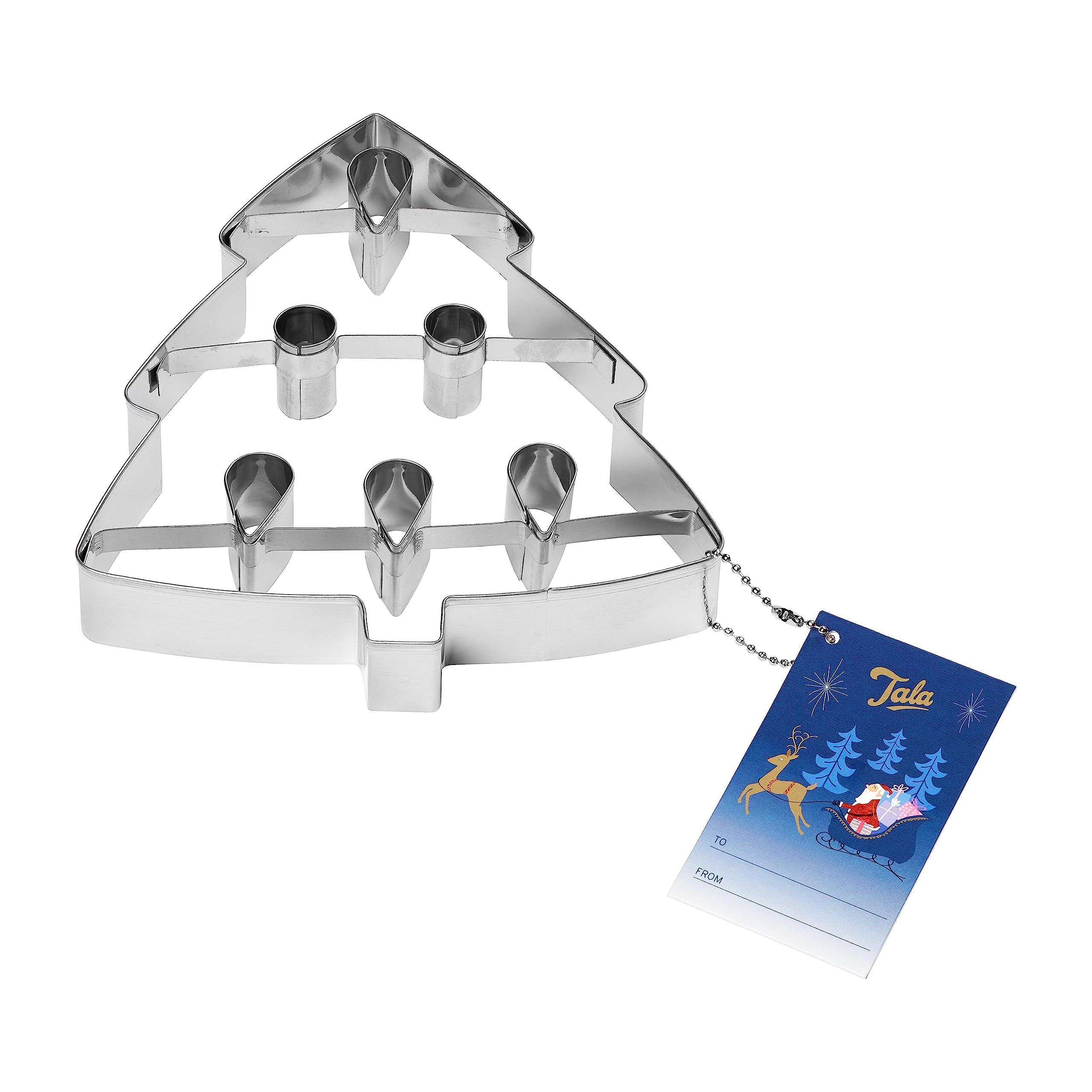 Tala Extra Large Christmas Tree Cutter, Detailed Biscuit Cutter for Baking, Perfect for Fondant and Dough, Stainless Steel Cutter