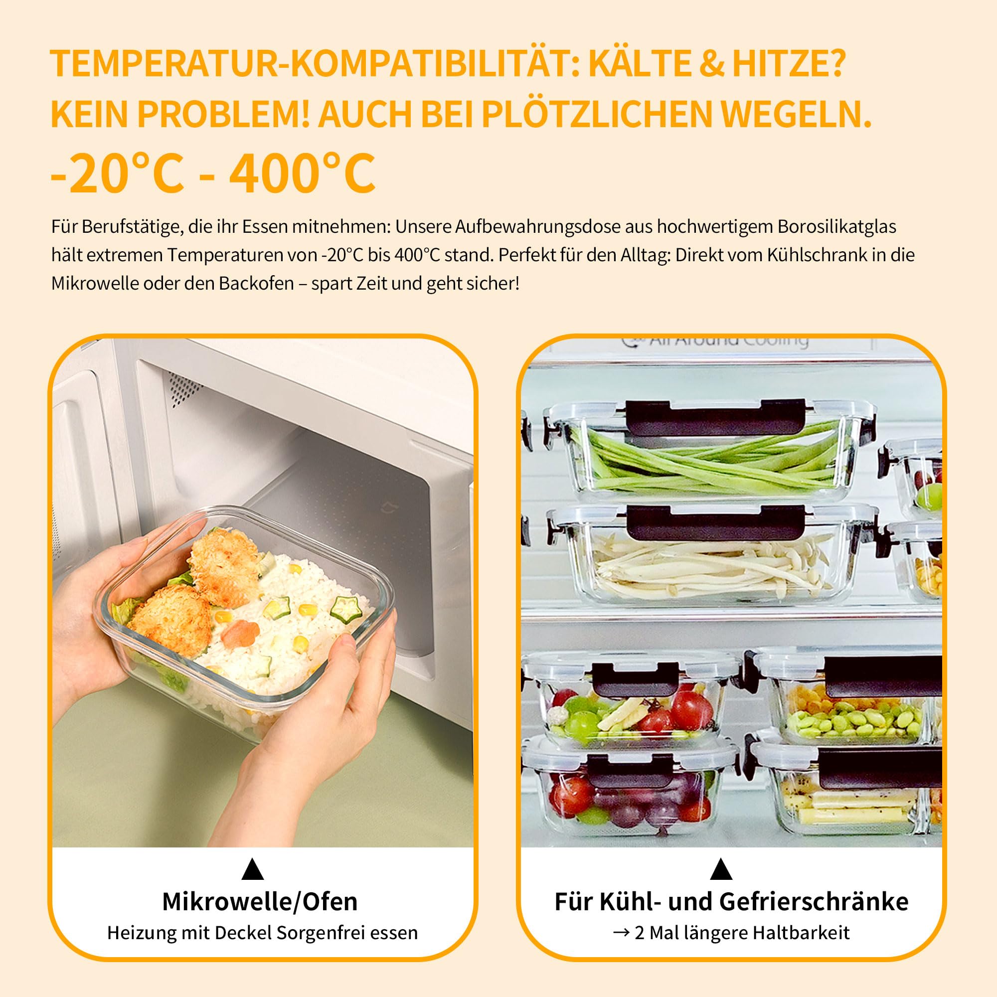 LNWSN 800ml Glasbehälter mit Deckel 3er, Vorratsdosen Glas aus Hitzebeständigem Borosilikatglas, Versiegelte Frischhaltedosen Glas mit Deckel für die Lebensmittelaufbewahrung zu Hause, Schwarz 4