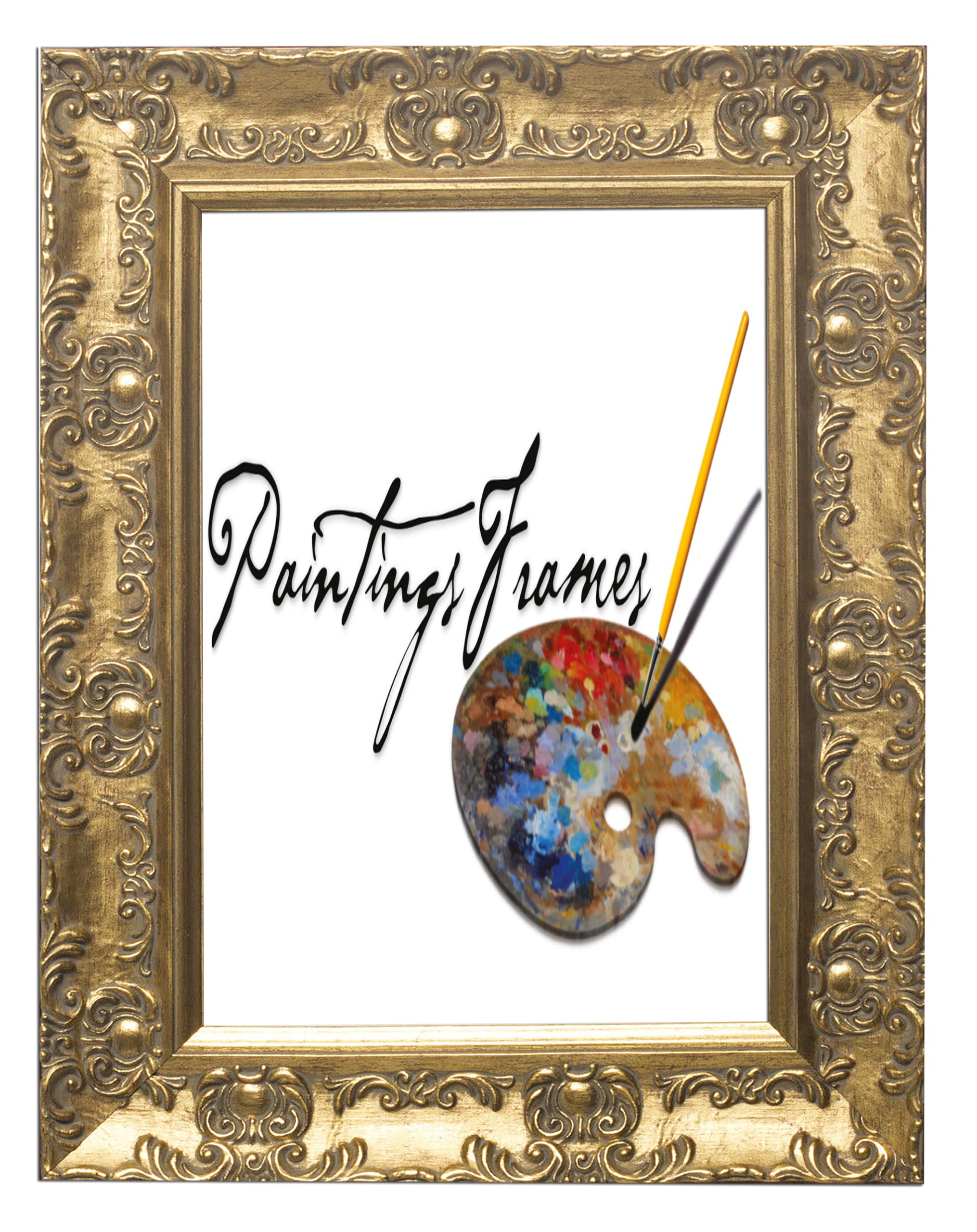 Paintings Frames WIDE Ornate Shabby Chic Antique swept Gold/MUSE Picture/Photo/Poster frame – Ready to hang - With a High Clarity Styrene Shatterproof Perspex Sheet – Gold - A4