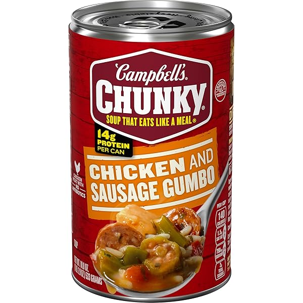 CAMPBELL’S CHUNKY SOUP, CHICKEN AND SAUSAGE GUMBO, 18.8...