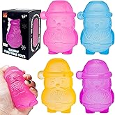 4 Pack Christmas Gummy Santa Claus & Sugar Ball Designs, Anxiety Relief & Focus Toy, Maltose Filled Squeeze Toys for Sensory Play，Sensory Fidget Toys for Adults, Kids, Slow Rising Squishy Stress Ball