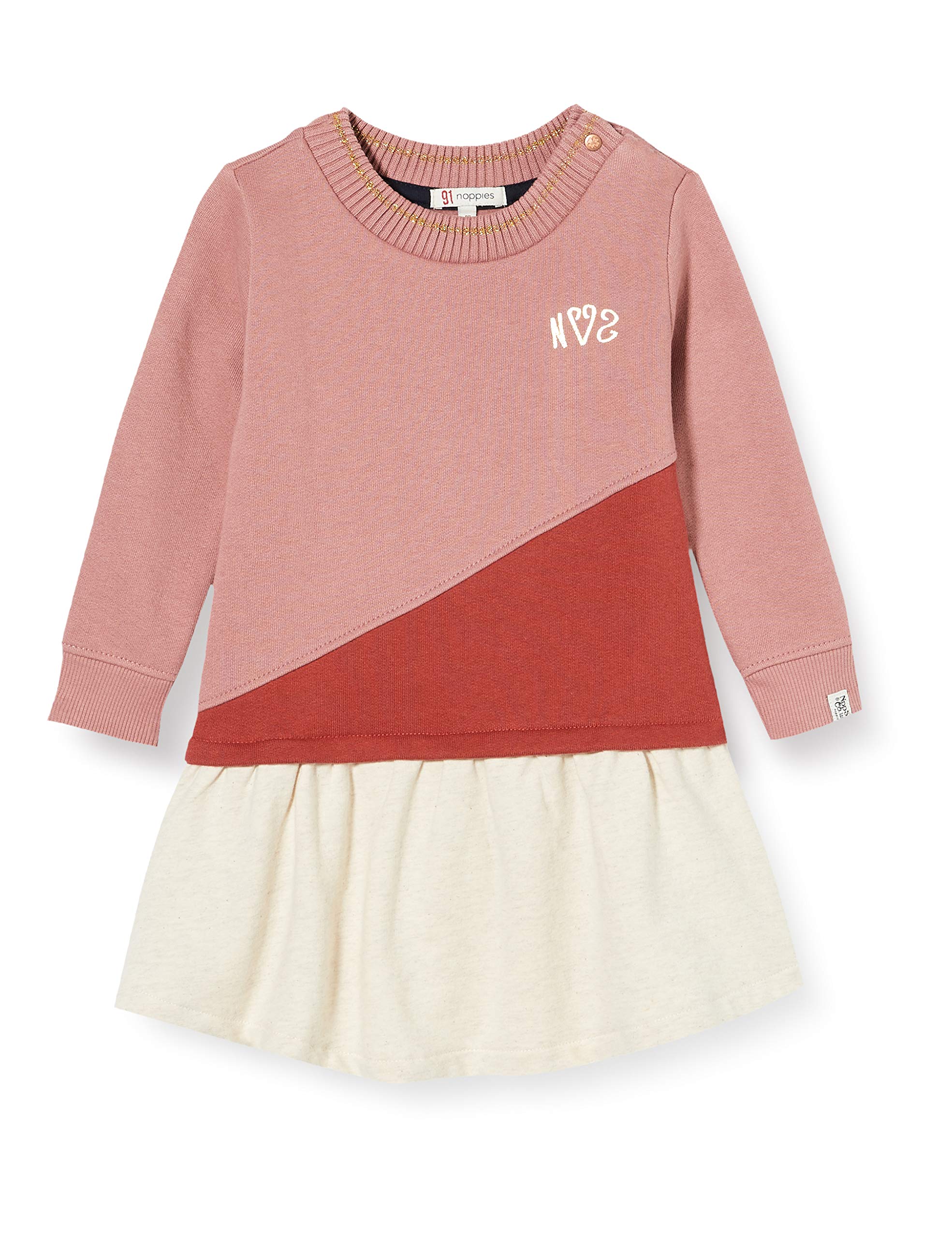 Noppies Girl's G Dress Ls Smithfield Playwear, Ancient Pink-P603, 80