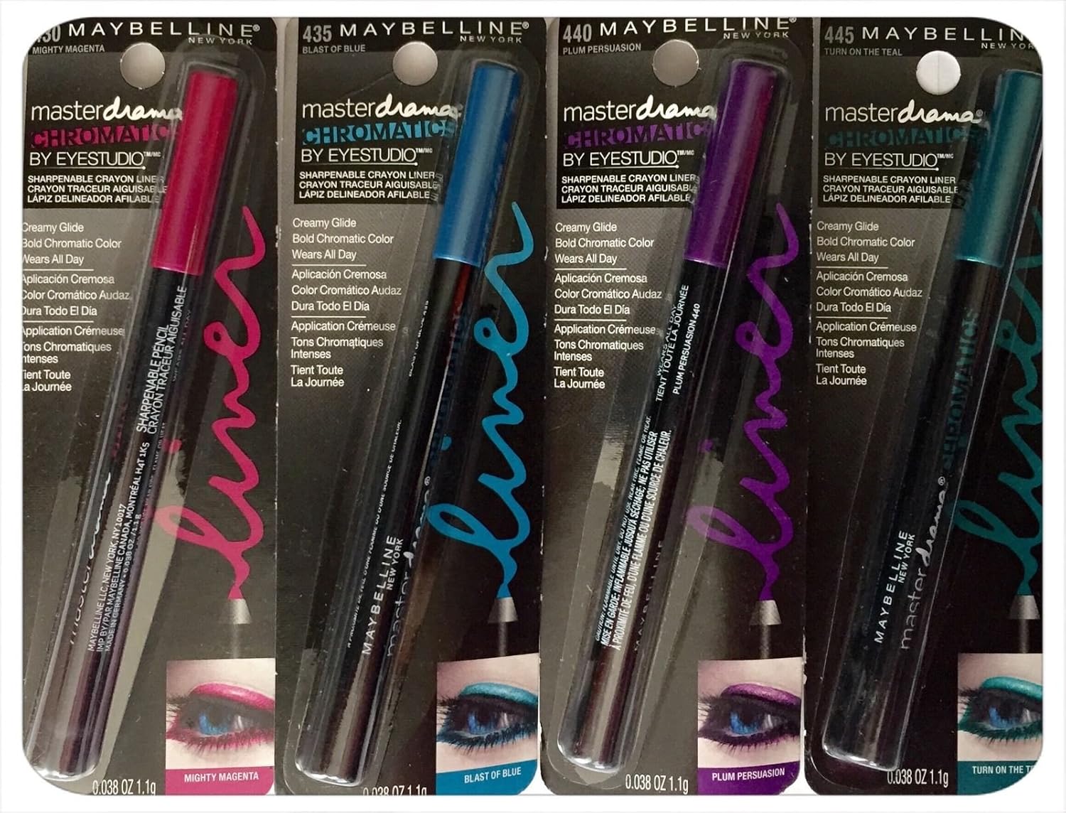 Maybelline Master Drama Chromatic Eyeliner,(Mighty Magenta,Blast of ...