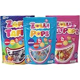 Zollipops Variety Pack- Zollipops, Ball Popz, and Zaffi Taffy - Dye-Free - Keto &amp; Diabetic-Friendly, Dentist-Approved Treats for Kids (Natural Fruit Flavors, 5.2 oz, Pack of 3)