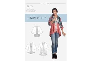 Simplicity 8172 Easy to Sew Misses' Kimono Sewing Pattern Kit, Code 8172, Sizes XXS-XXL