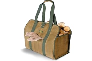 HINTERHILL 2-in-1 Firewood Carrier, Canvas Log Carrier for Firewood, Firewood Tote Carrier, Canvas Wood Carrier for Firewood, Log Carrying Bag Firewood Holder, Firewood Carriers with Handle, Log Carrier Tote