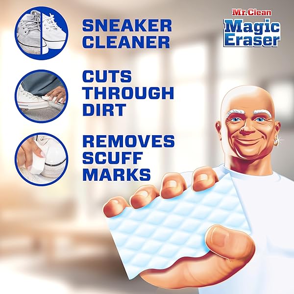 MR. CLEAN MAGIC ERASER EXTRA DURABLE, SHOE CLEANER, CLEANER PADS WITH DURAFOAM, 10 COUNT