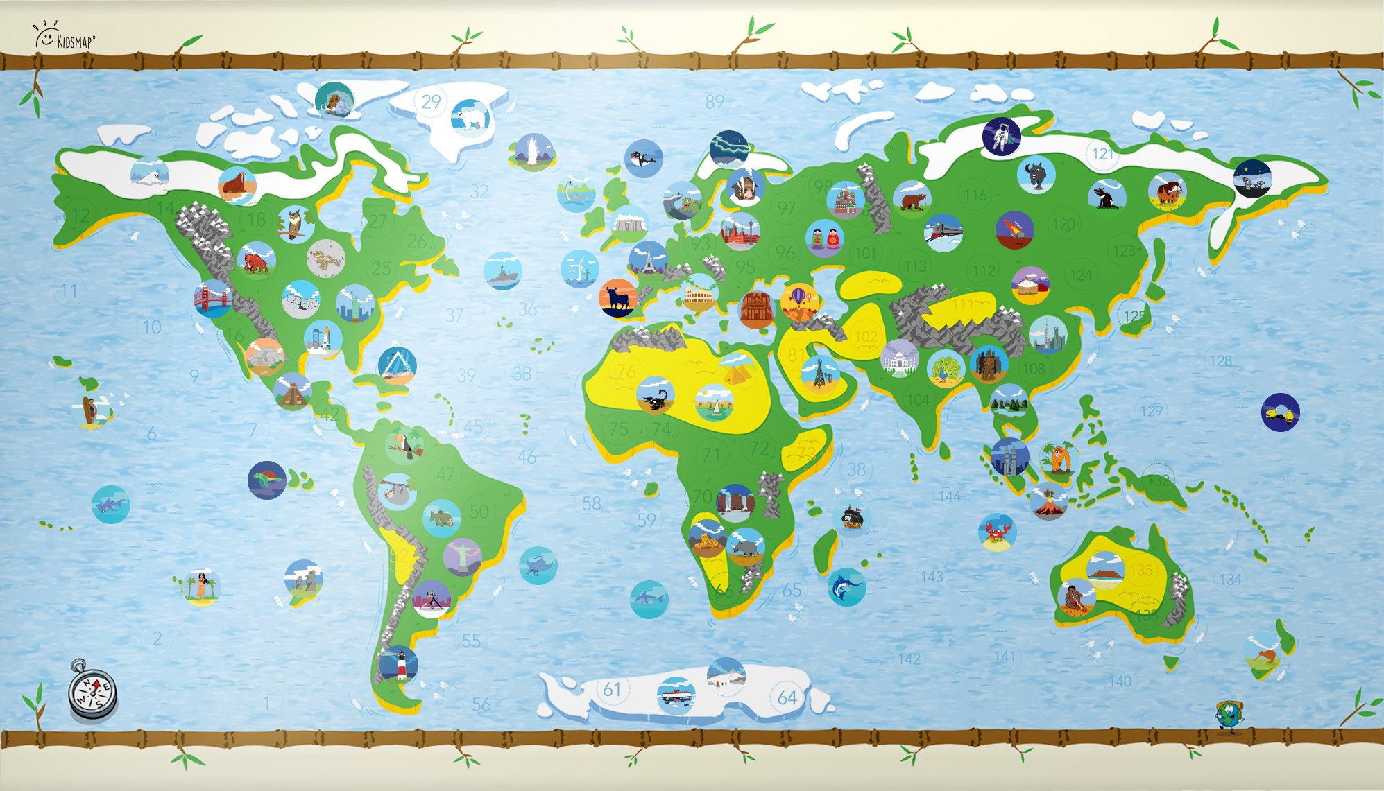 Buy Bucket List World Map Kids Affordable Gift! Rewritable Edition