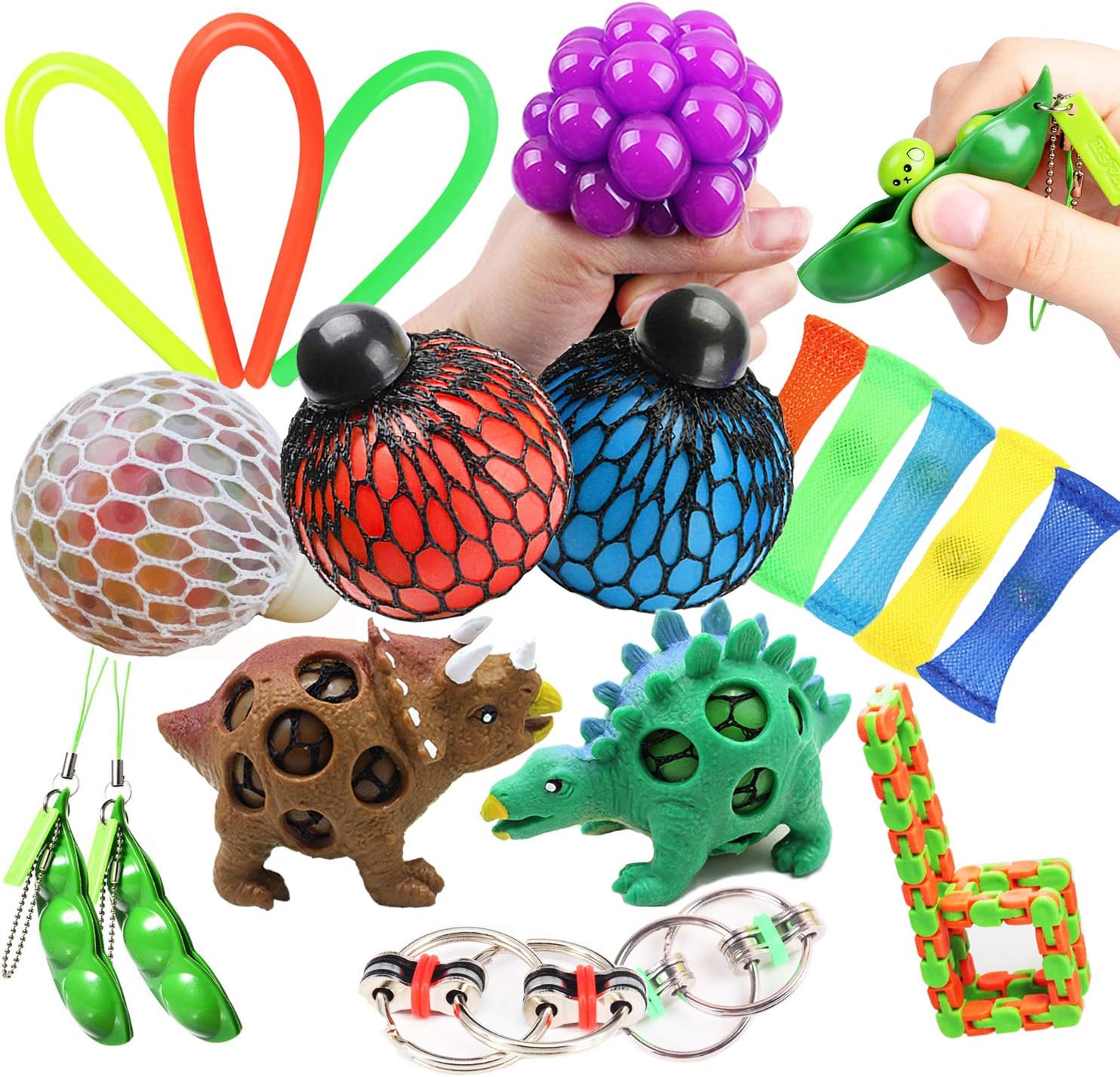 uBook 18 Pack Fidget Toys Sensory Toys Autism Stress Relief Toys For Kids Party Bag Fillers Fiddle Toys Stress Balls for Kids and Adluts with a Gift Bag