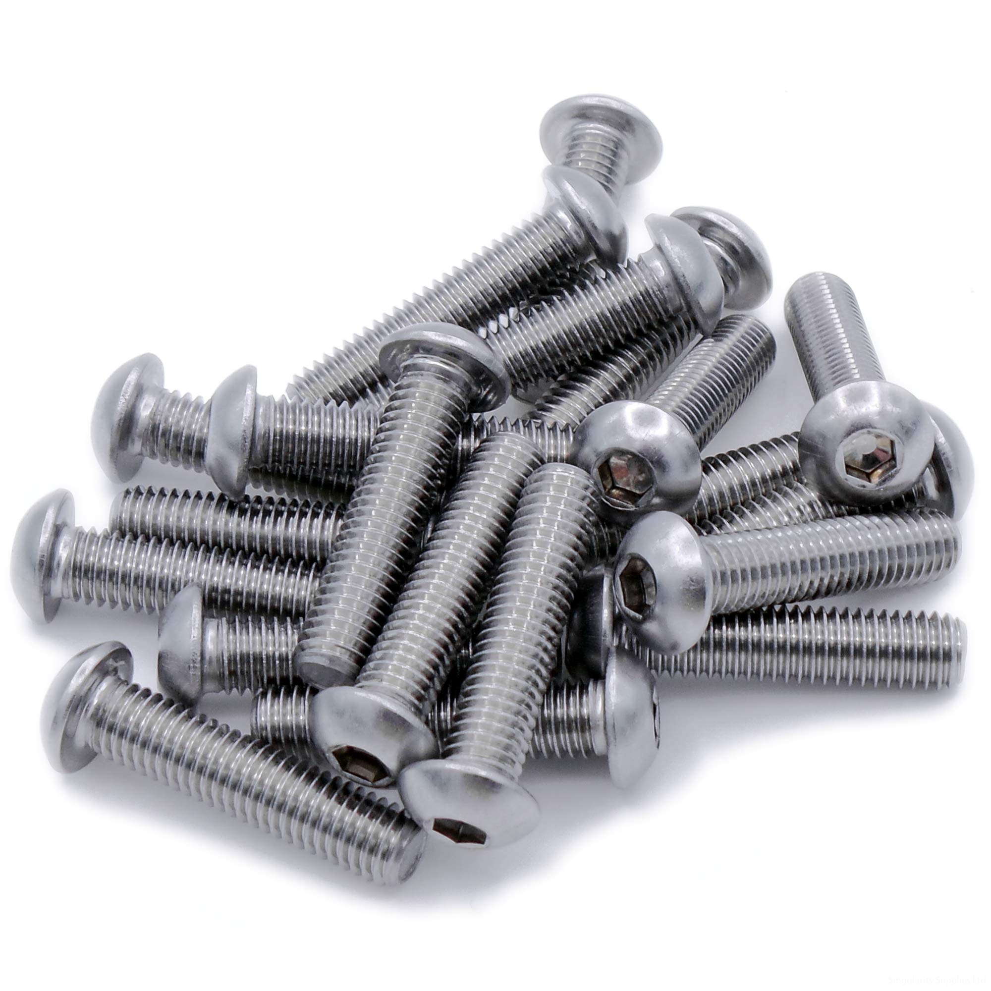 M5 (5mm x 16mm) Hex Socket Button Machine Screw (Bolt) - Stainless Steel (A2) (Pack of 20)